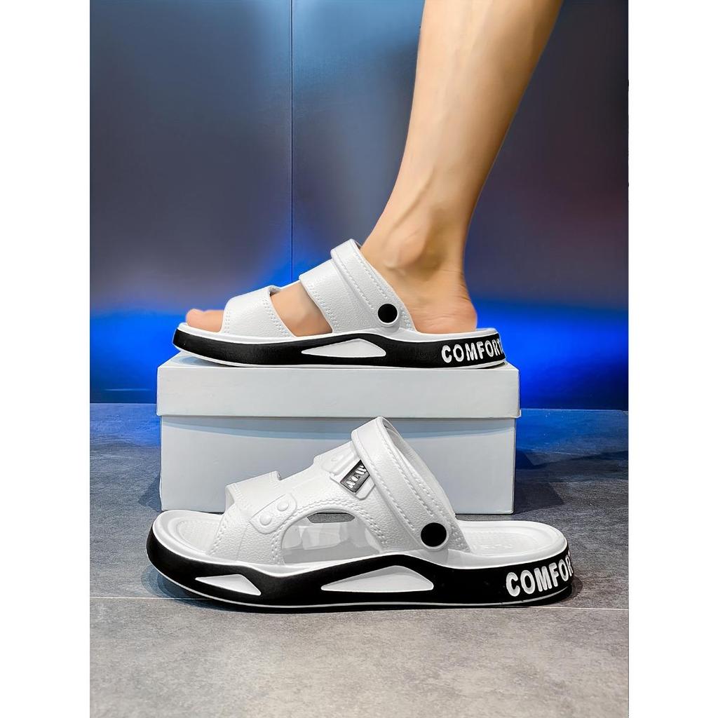Men's Summer Breathable Non-slip Beach Shoes - Geometric Pattern EVA Indoor/Outdoor Sandals