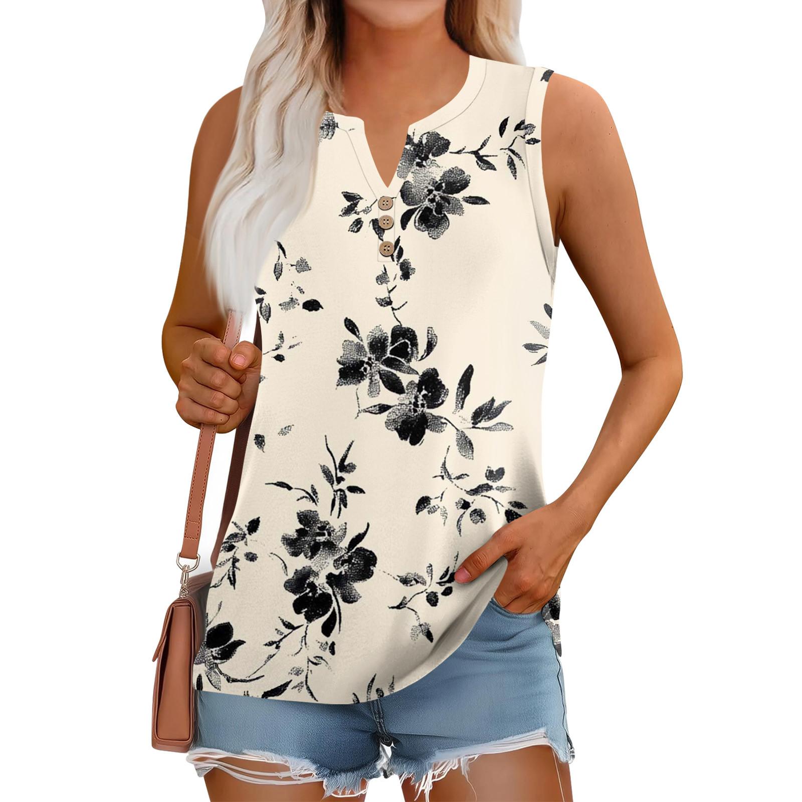 

Женский летний жилет, свободный, однотонный, с пуговицами, V-образным вырезом, повседневная рубашка без рукавов XXL бежевый