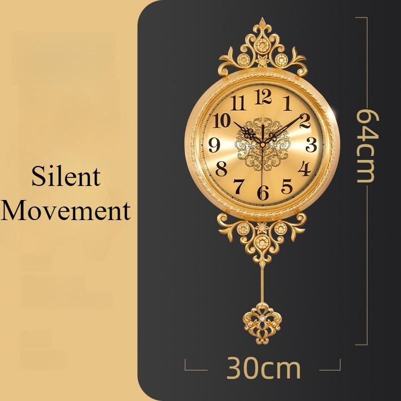 Aesthetic Wall Clock Luxury Elegant Wall Watch Decorative Large Pendulum Clocks Minimalist Silent Vintage Living Room Watches