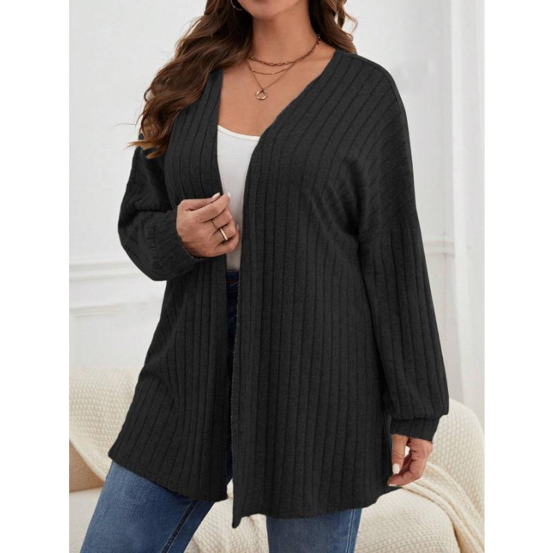 Women S Long Sleeve Solid Color Loose Knit Cardigan Coat