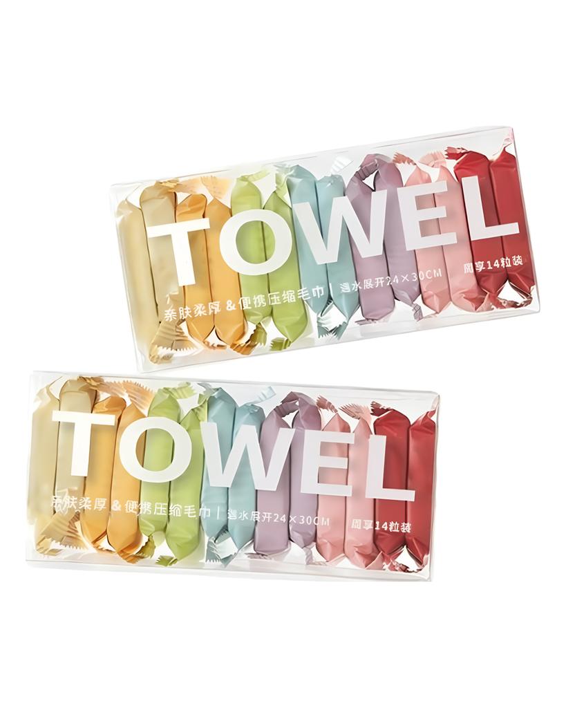 14PCS /set Ručník na obličej Komprimovaný přenosný cestovní netkaný ručník na jedno použití