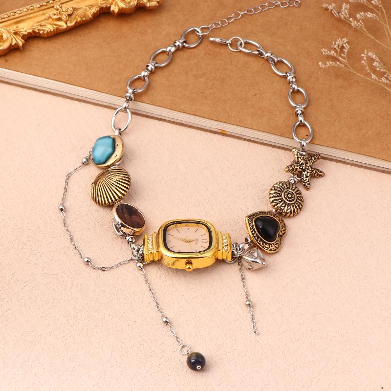 

Fashion New Punk Watch Pendant Necklace For Women Retro Elegant Trendy Choker Exaggerated Party Jewelry Accessories Gift