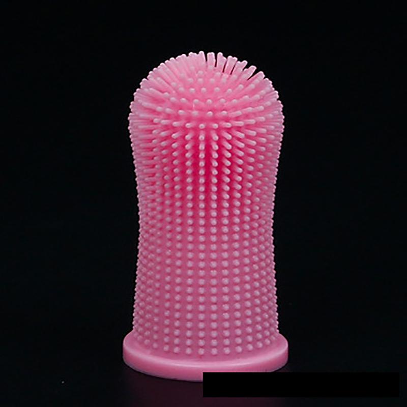 

Зубная щетка для домашних животных на палец 1 шт., подстилка для кошек и собак, чистка полости рта, зубная щетка против зубного камня, принадлежности для домашних животных, мягкие зубы, силикон розовый