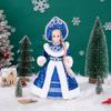 Bambola Peluche Babbo Natale e Fanciulla delle Nevi da 35 cm con Musica Secchiello per Caramelle Borsa Portaoggetti Decorazione Natalizia Ornamento Regalo