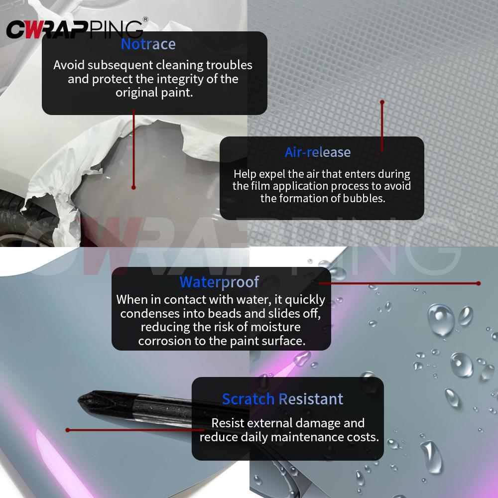 Automotive Vinyl Car Stickers Two-tone Dreamy Gray Powder Car Wrapping Sticker Waterproof Paint Vehicle Decoration Body Covering