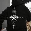 Men's Autumn and Winter Starry Sky Print Hooded Plus Fleece Sweatshirt Versatile Sports Casual Loose Hooded Sweatshirt