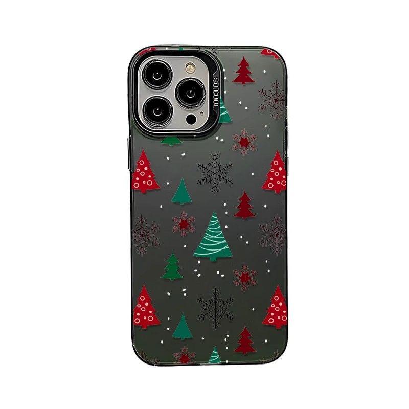 Festive Winter Christmas Tree Case for iPhone 13, 14 Pro Max, 15, 16 Pro, and 17