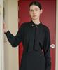 Bye Bye Seop Ribbon Scarf Long Dress Black [T43]