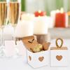 10/50pcs White Brown Heart Candy Gift Boxes Wedding Favors for Guests Birthday Party Baby Shower Chocolate Cookie Packaging Box