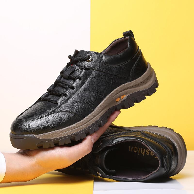 

Модная мужская обувь из натуральной кожи, большой размер 38-47, мокасины без застежек, мужская повседневная обувь из кожи, модная зимняя теплая обувь 2024 года, новинка 6 чёрный