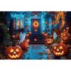 Yeele Fotografie Hintergrund Halloween Horror Mondnacht Gelber Ahornwald Kürbis Laternen Kinder Erwachsene Party Dekoration Kulisse