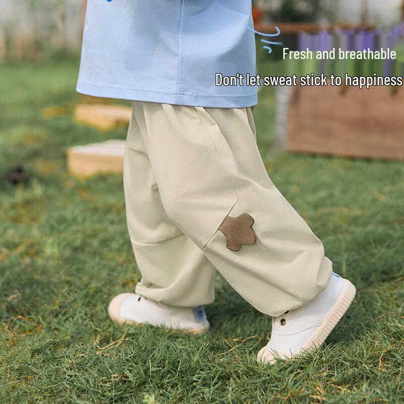 Nidoxiong Kids  Summer Anti-bacterial Cotton Sweatpants 90