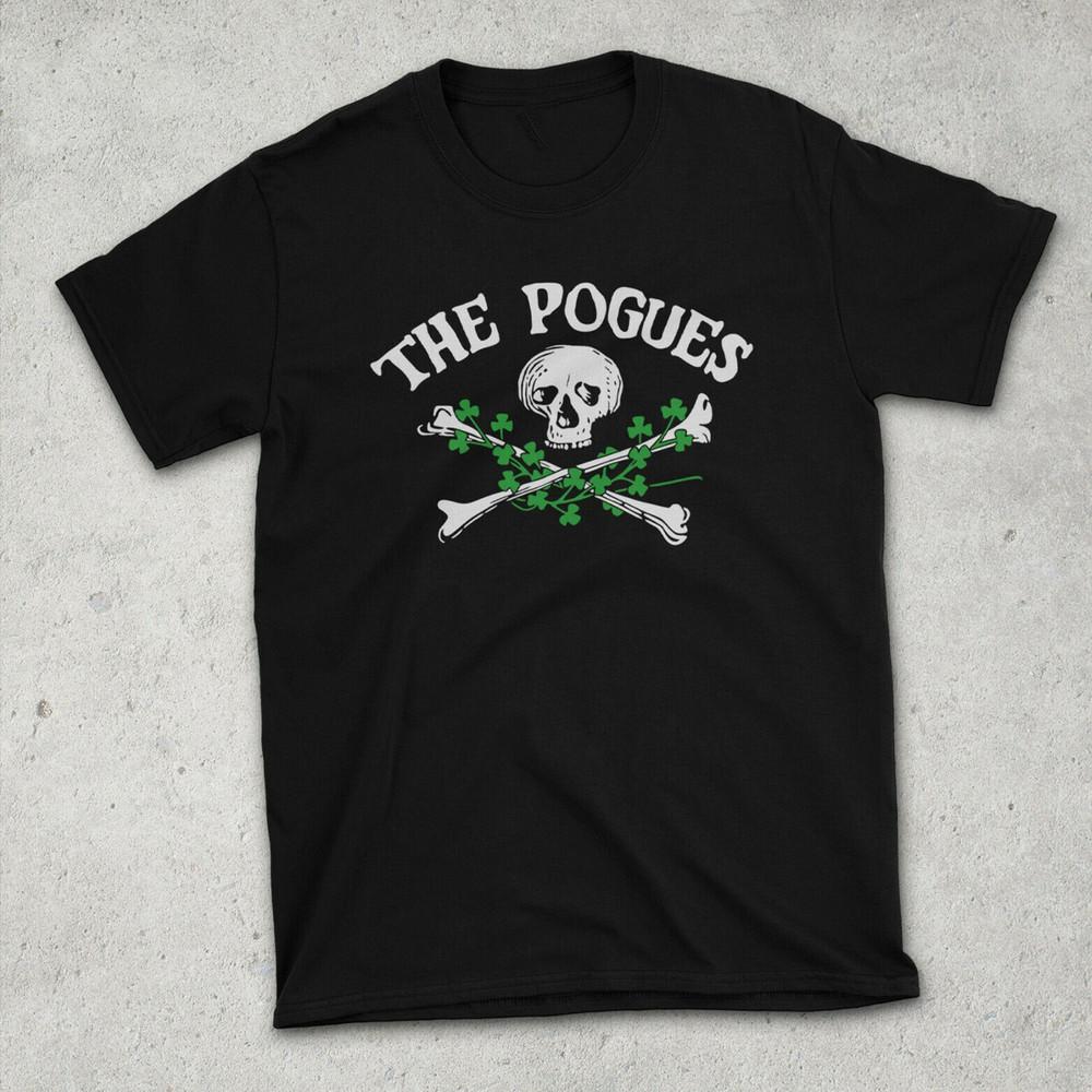 THE POGUES band Skull T-shirt Black Short Sleeve All Sizes S-5XL 1T99 Unisex T-Shirt L