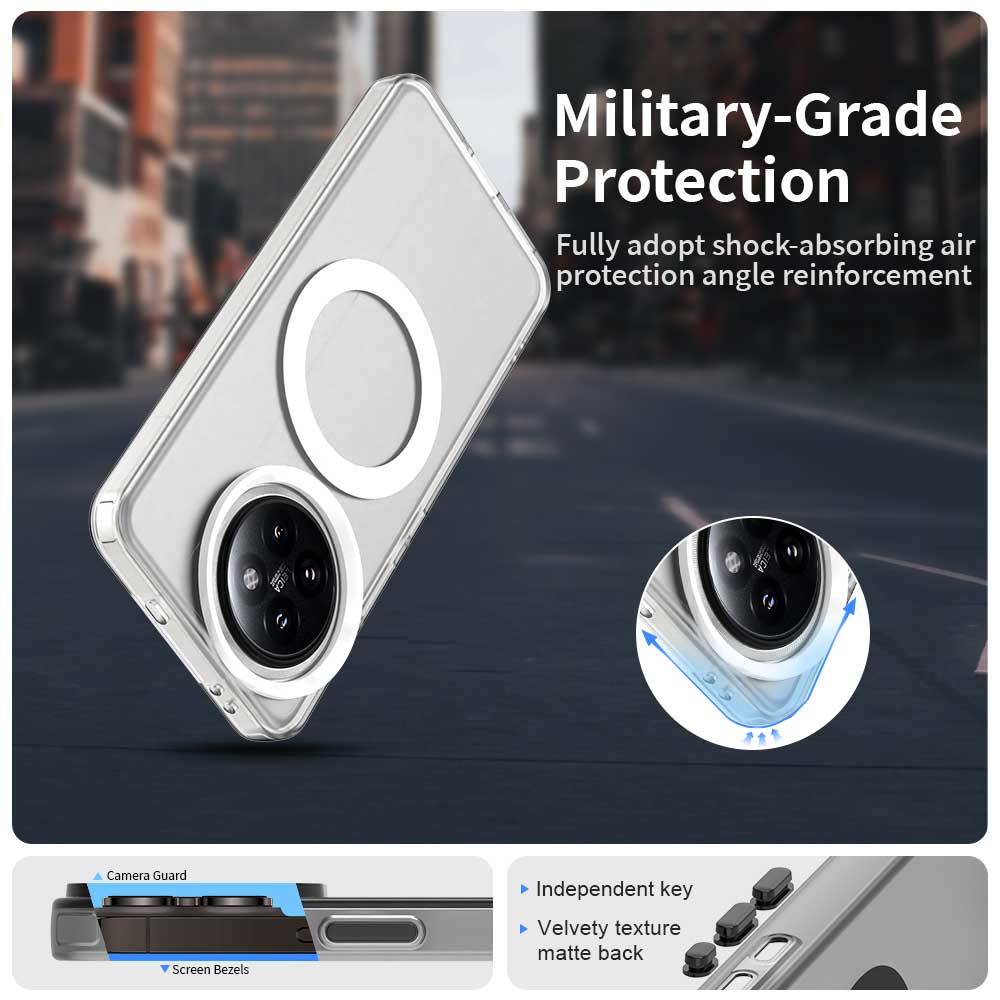 For Xiaomi 14 Civi 5G/Civi 4 Pro 5G Case Compatible with MagSafe PC+TPU+PET Anti-Drop Phone Cover