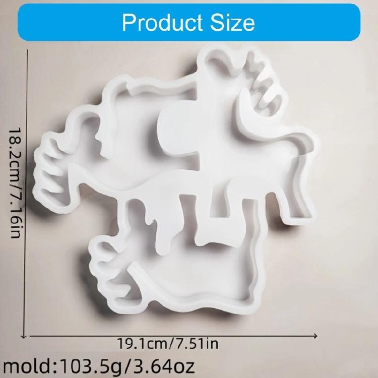 3-in-1 Elk Resin Molds Plaster Silicone Molds for Epoxy Resin, Candle Soap Making, Fondant Chocolate Silicone Molds