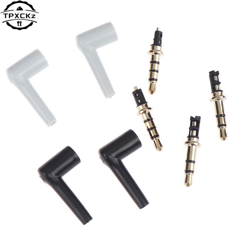 2pcs/lot New 90 Degrees 3.5mm Stereo Headset Plug Jack 3 4 Pole 3.5 Gold Plated