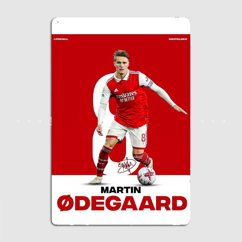 Martin Odegaard Fußballspieler Retro Poster Metallschild Poster Bar Innenraum Schlafzimmer Wandkunst Vintage Heimdekor Raumdekoration