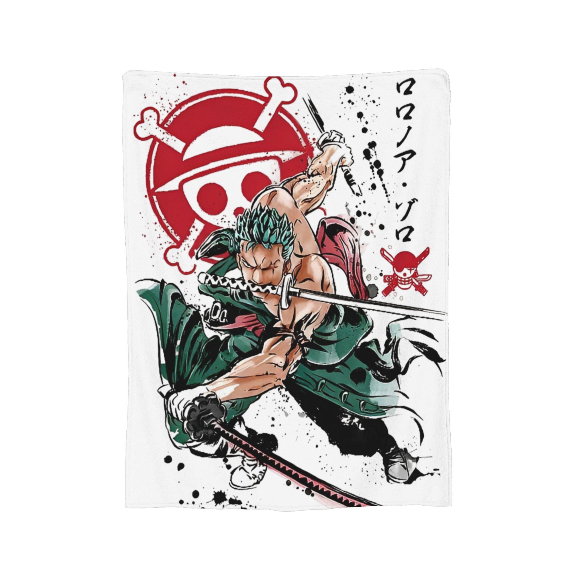 

Roronoa Zoro Manga Anime Plush Blanket Luffy Anime Pieces Awesome Throw Blankets for Bed Sofa Couch 150*125cm Plush Thin Quilt, 130x150cm