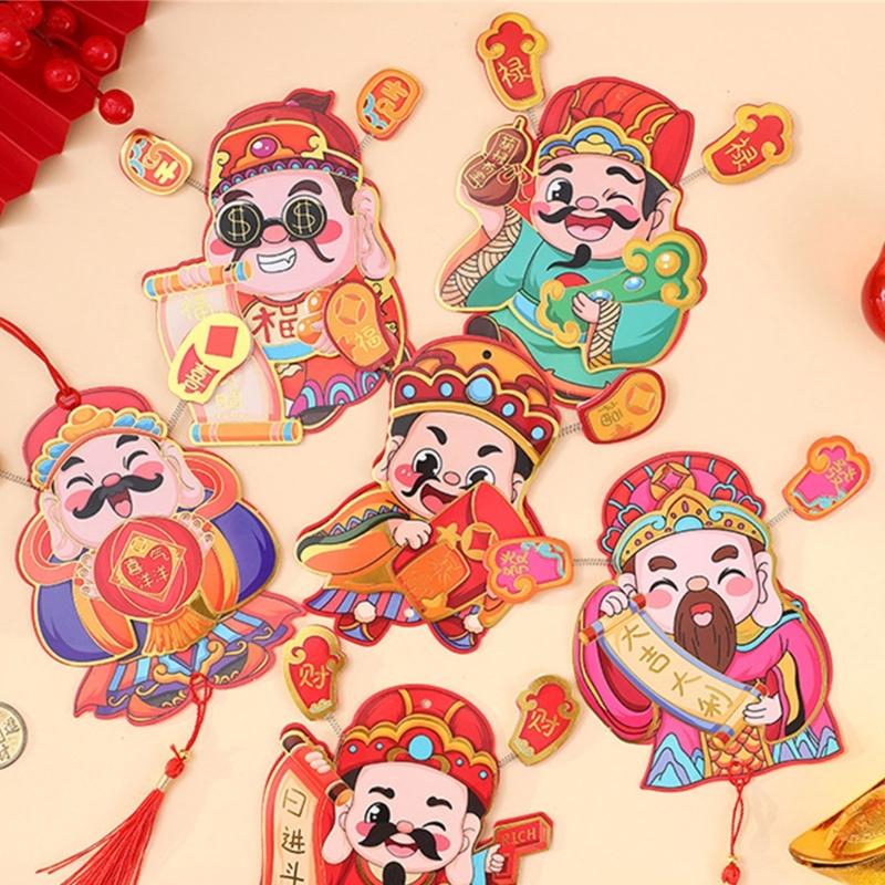 God of Fortune Fridge Sticker Magnet God of Fortune Hanging Ornament Lucky Money Pockets Chinese Redness Envelope