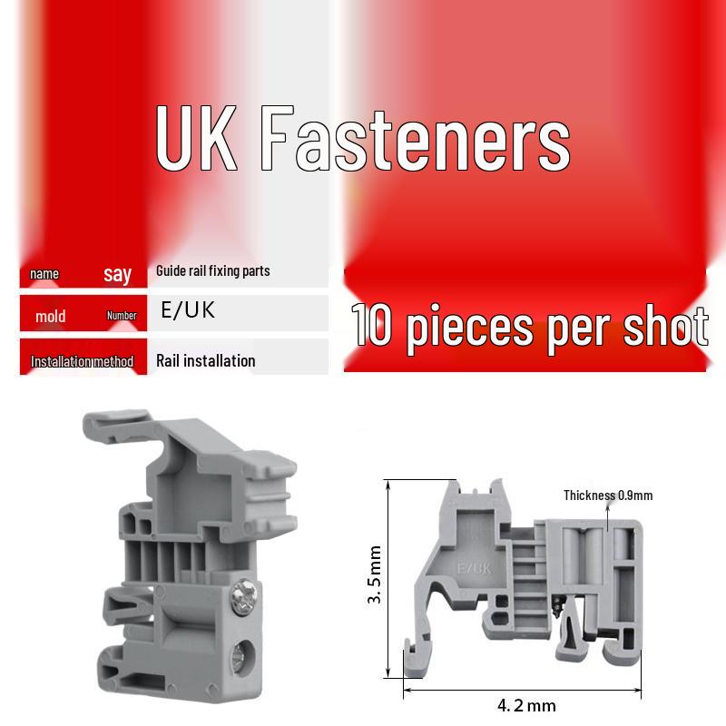 UK 2.5B/5/6/10N Rail Mount Terminal Block with Non-Stripping Screw Clip