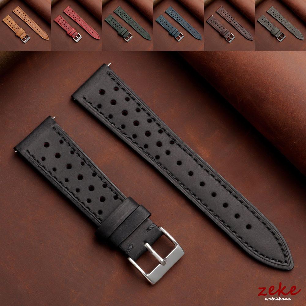 Quick Release Vintage Genuine Leather Watch Band 18mm 19mm 20mm 22mm 24mm Crazy Horse Men Women Strap Breathable Watch Bracelet