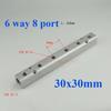 (Port To Port 45mm)30x30mm G1/2" In G1/4" Out 2-12 Way Aluminium Alloy Distributor Manifold Splitter Block Pneumatic Air Fitting