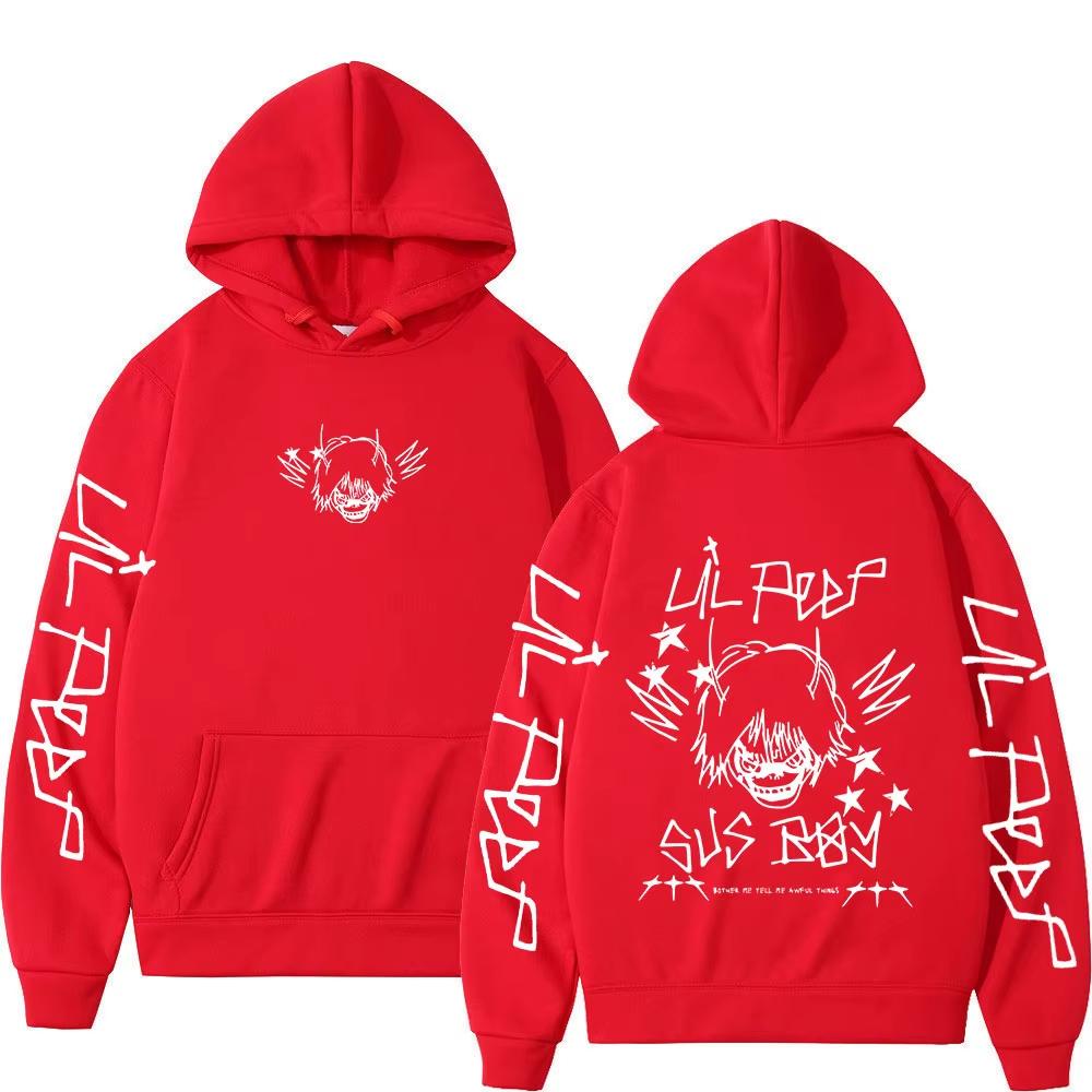 Rapper Lil Peep SUS BOY Hoodies Men Women Clothing Vintage Hip Hop Oversized Sweatshirt Casual Soft Cotton Sweatshirt Loose Cozy and Versatile