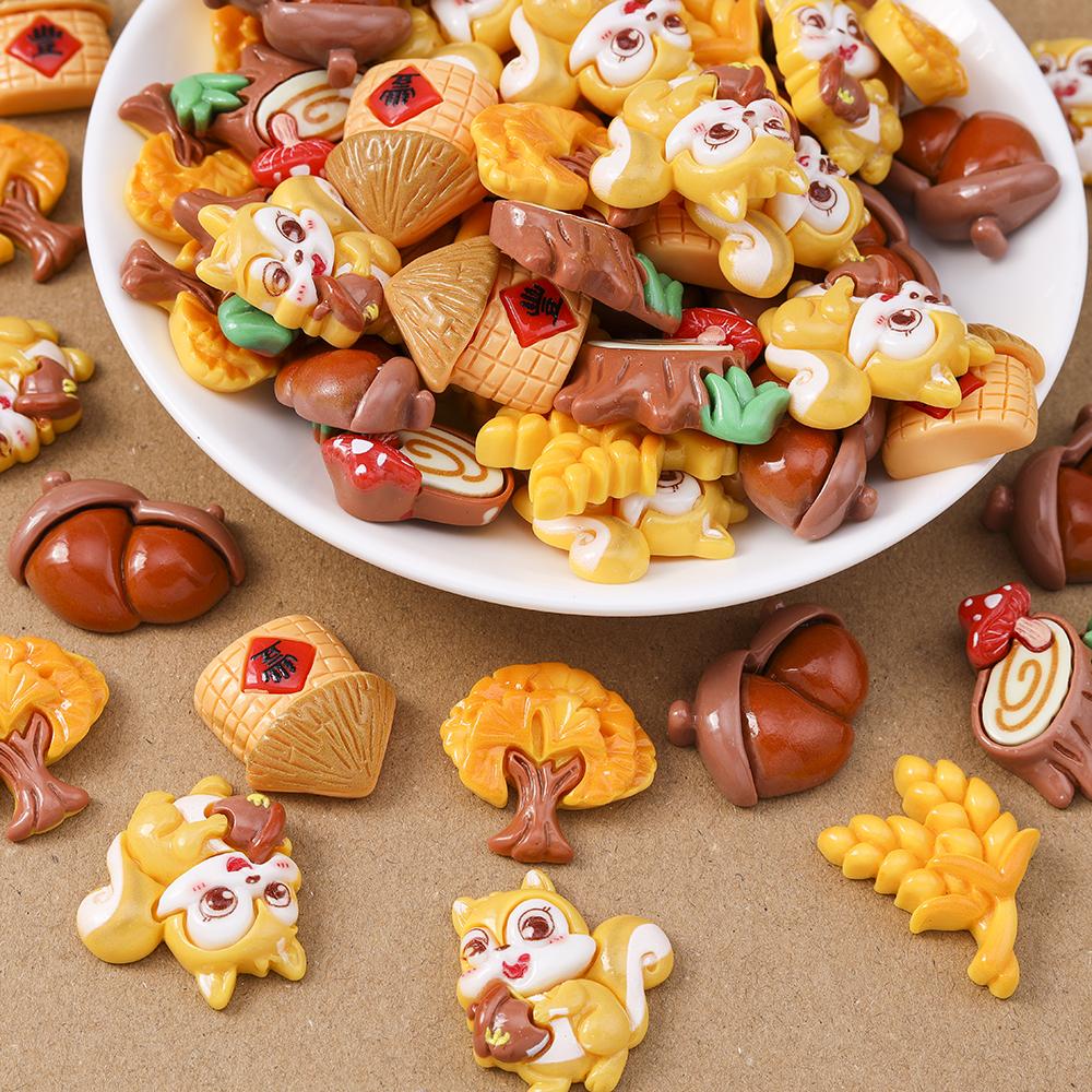 15pcs Mix Cute Resin Doughnut Bread Flatback Cabochon Scrapbooking for Girls DIY Hairpin Headband Embellishments Birthday Gifts