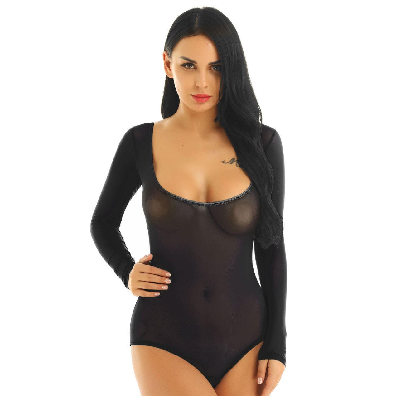 

Женское сетчатое прозрачное боди для танца живота, корректирующее белье с открытой грудью, комбинезон с поддержкой груди One Size чёрный