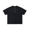 American Cleanfit Waffle Short-sleeved T-shirt Men's and Women's Summer Henry Collar Heavy Loose Casual T-shirt Trend
