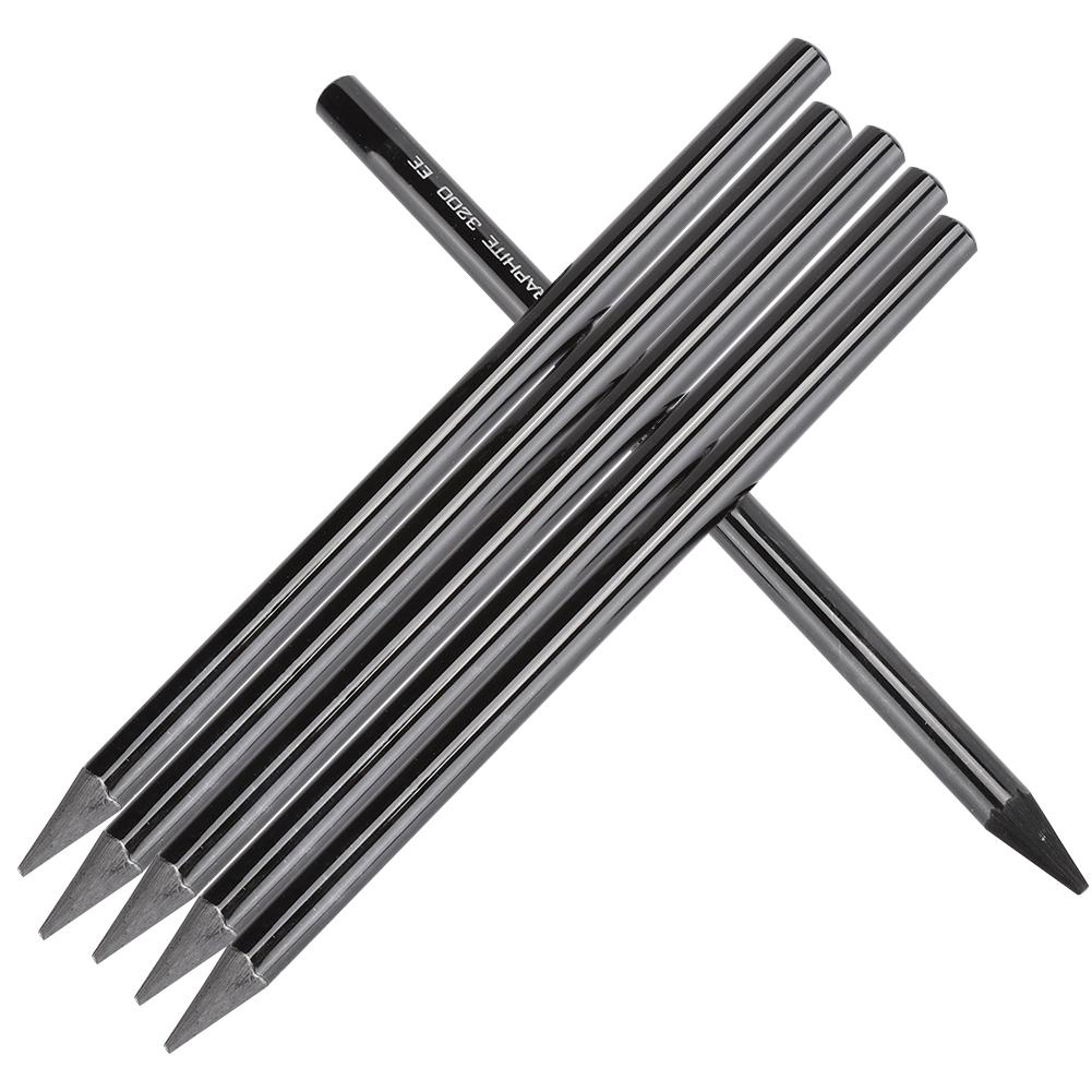6 Stück Kohle Skizzenstift Professioneller Holzmalstift Schreibwaren Kunstbedarf 2B 4B 6B 8B EE HB