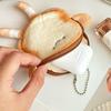 Cute Toast Shaped Plush Coin Purse, Can Store Headphones, Data Cables, and Can Also Be Used As A Keychain Pendant