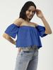 Moomaya Cotton Printed Off-Shoulder Top Summer Wear Crop Top For Women
