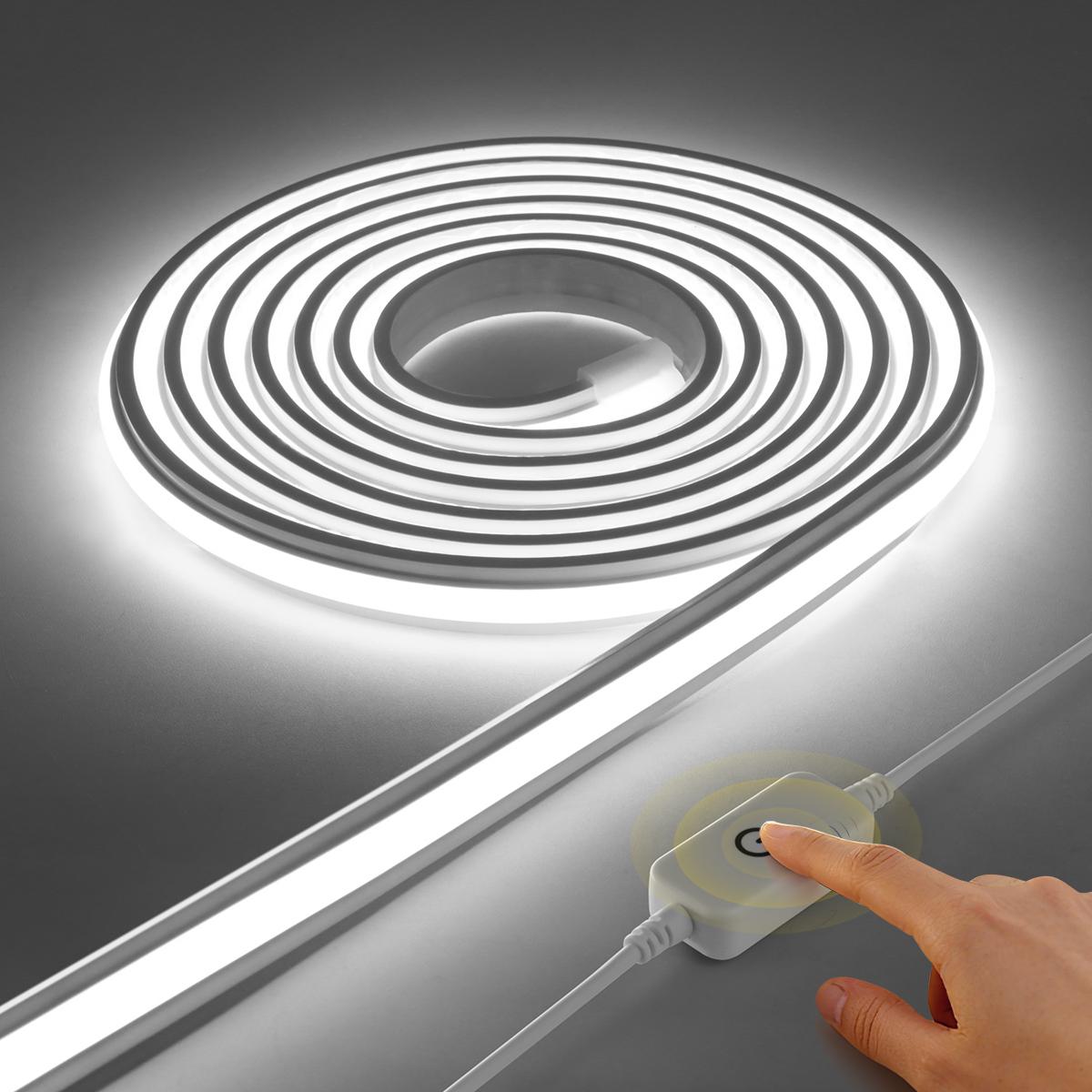 

Новий реліз Суцільна чиста силіконова гелева COB Неонова світлодіодна стрічка 24В Надяскрава З димованим сенсорним перемикачем Для спальні Шафи 3M