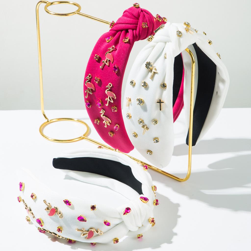 New Hairband Fashion Creative Alloy Dripping Flamingo Diamond Headband Female Simple Hair Accessories