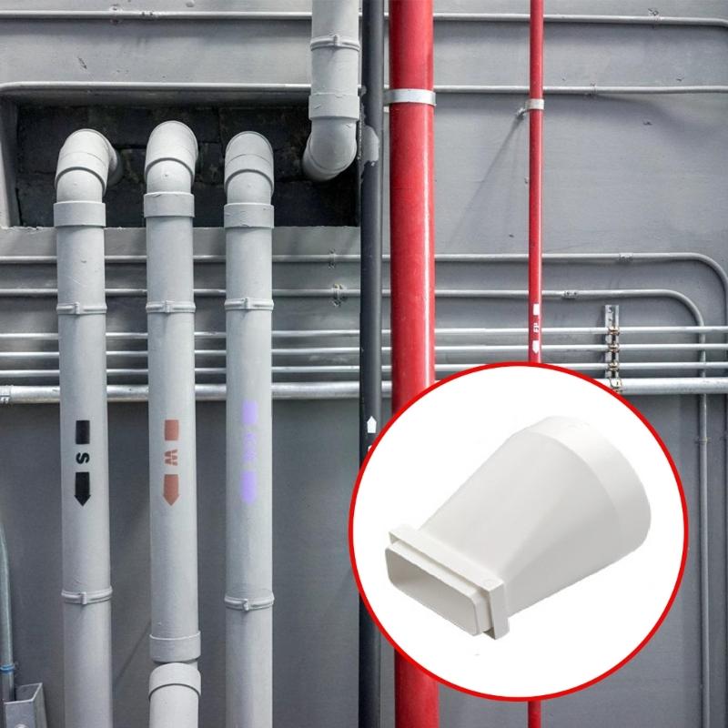 Flat Ducting Adaptors To Round Converter Dryer Vents Hose Adapters Rectangular To Round Straight Channel Connector