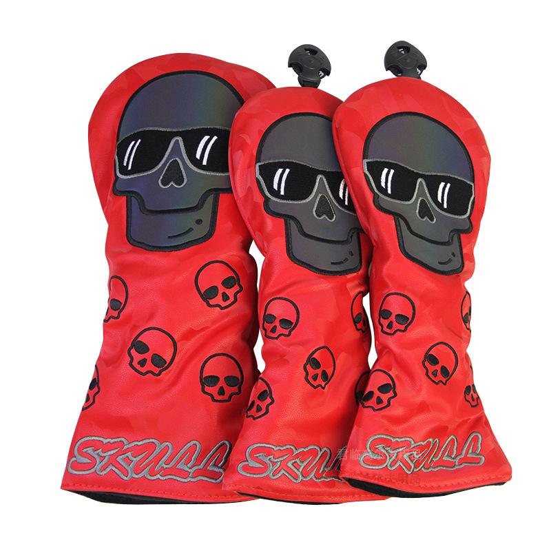 Waterproof Embroidered Skull Golf Club Head Cover - 3 Colors