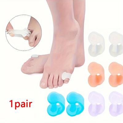 2pcs Silicone Toe Separator Finger Feet Care Protector Gel Toe Orthopedic Bunion Hallux Valgus Corrector Pedicure Spacer Yoga