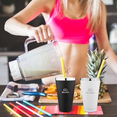 RicoRich Stainless Steel Tumbler, Double-Layer Vacuum Insulated, Keeps Hot or Cold, Ideal for Convenience Stores, Coffee, Home Drinking, and Outdoor U