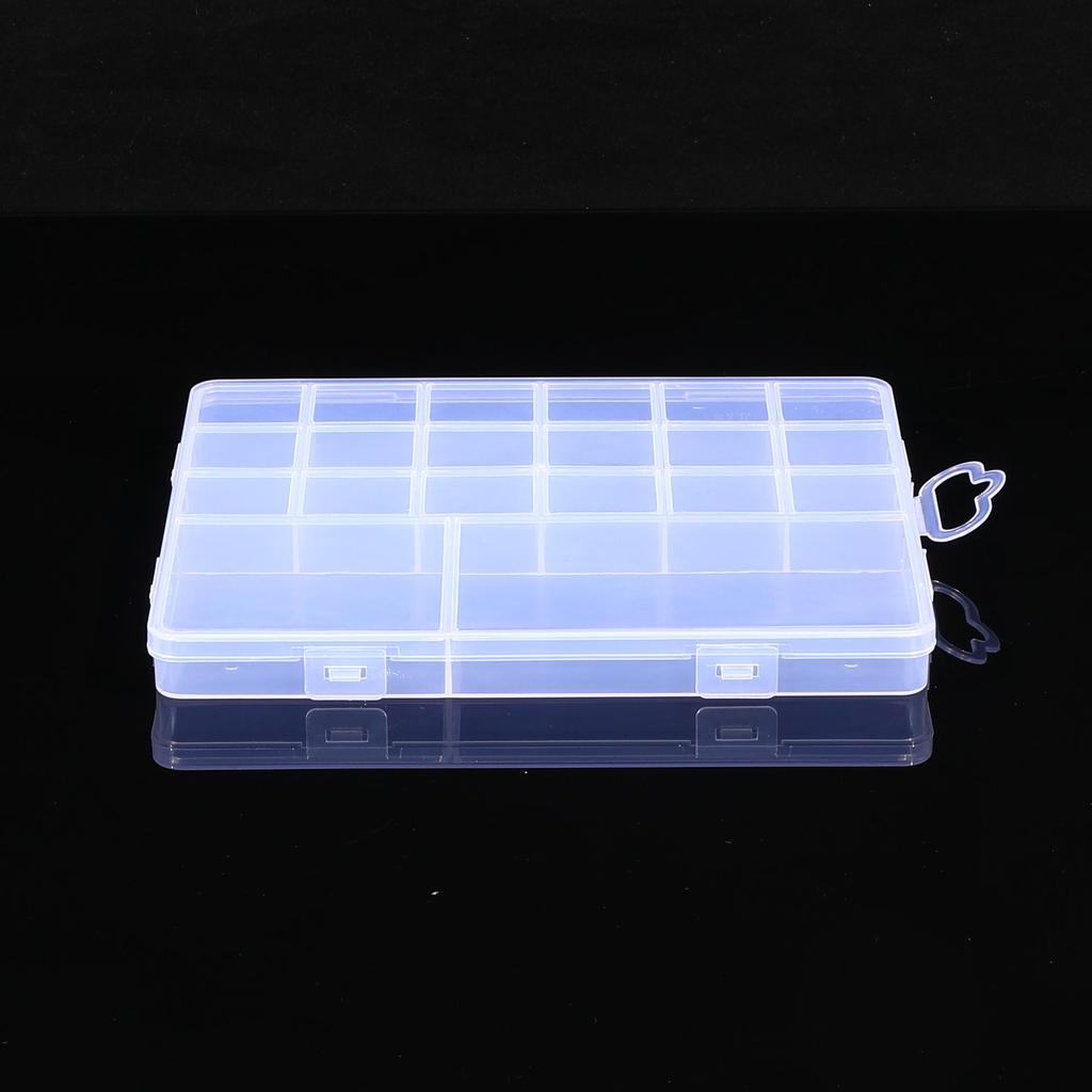 New 20-Grid Transparent PP Plastic Jewelry Storage Box, Dustproof with Fixed Card Slots