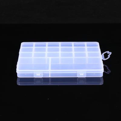 New 20-Grid Transparent PP Plastic Jewelry Storage Box, Dustproof with Fixed Card Slots