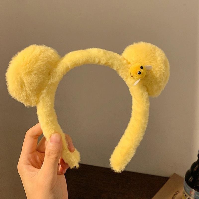 Urocza Opaska do Włosów z Pluszowymi Uszkami Misia Pszczółki Kobiety Dziewczęta Mycie Twarzy Piękne Opaski Zwierzęce Cosplay Obręcze Opaska Akcesoria do Włosów