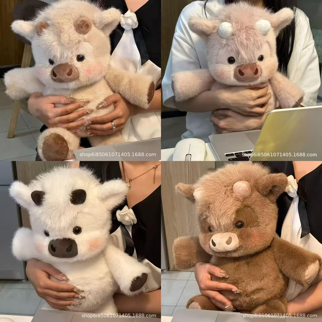 Plush Highland Cattle Toy Kids Gift With Polyester Fiber Stuffing For Childrens Comfort