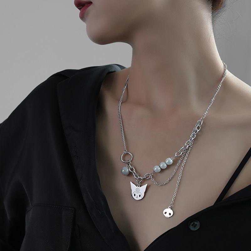

Cat necklace female summer and autumn light luxury multi-layer neck chain hip-hop niche sweater chain sweet cool cute necklace