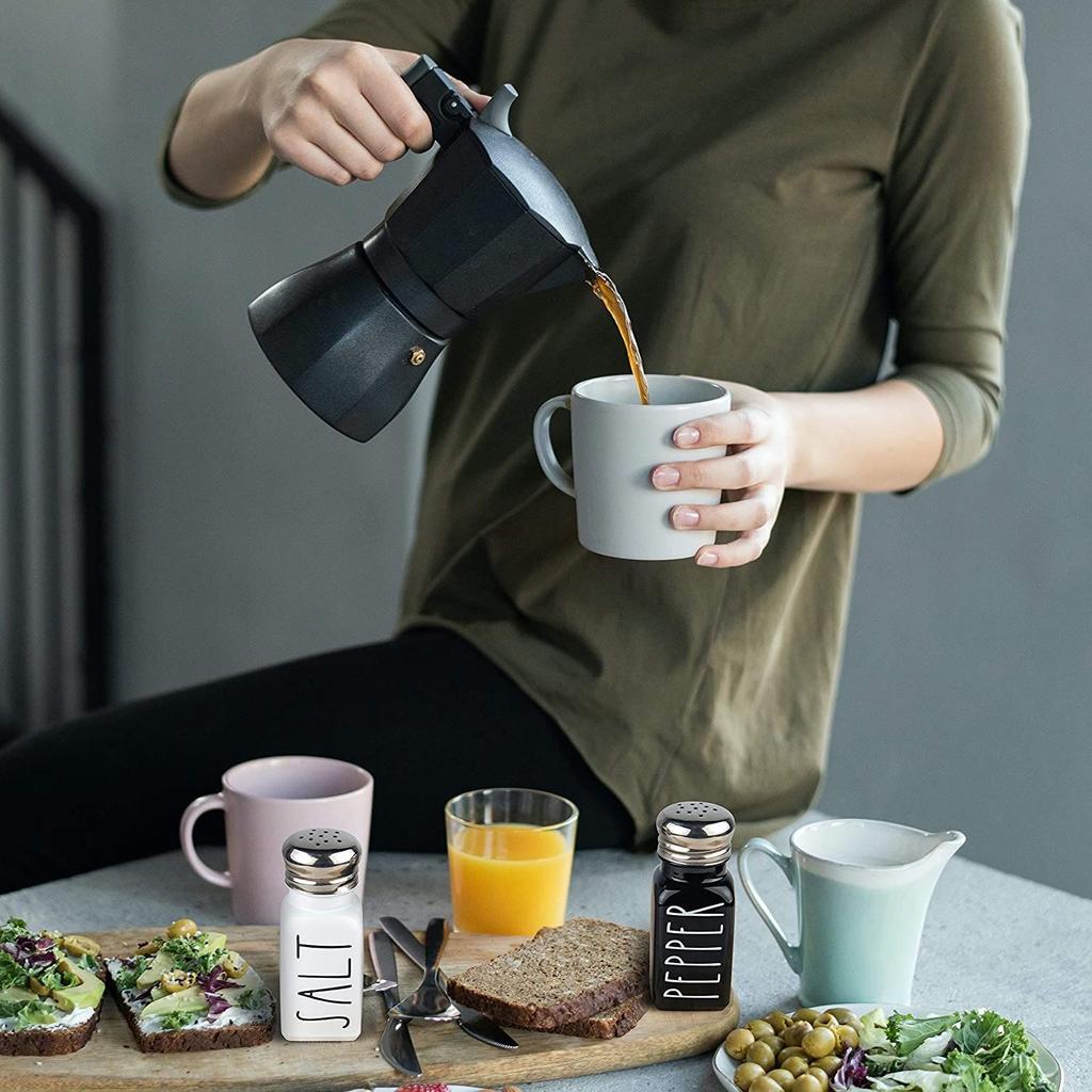 Nordic INS Style Black and White Oil & Vinegar Bottle Set – Minimalist Kitchen Seasoning Jars