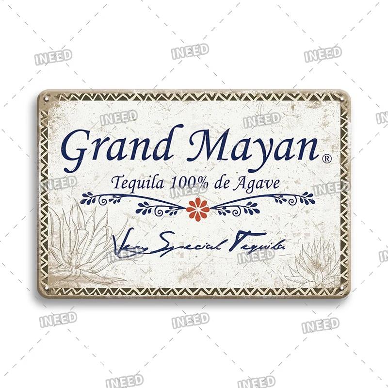 Tequila Whisky Tin Sign Metal Sign Dekoracyjny Vintage Plate Decor Retro Plakietka do Baru Pub Man Cave Club Room Home Wall Decor