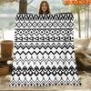 1pc 2D Flat Printing Spring & Summer New Arrival Geometric Totem Pattern Digital Print Blanket, Suitable for All Seasons, Casual Throw Blanket, 100% P