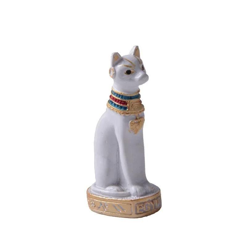 Cat Statue Ornament Egyptian Cat Figurine Statue Decoration Vintage Cat Goddess Statue Home Garden Mini Animal Ornament