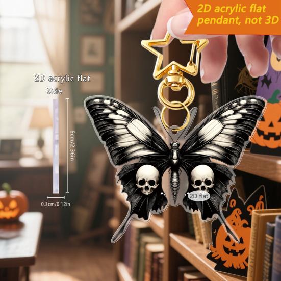 Car Pendant Halloween Series 2D Doll Charm Ghosts Pumpkins Skeletons Festive Car Ornament Auto Rearview Mirror Decoration
