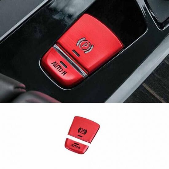 Electronic Handbrake Switch Aluminum Cover Trim Red For BMW 5 Series G30 2018-22